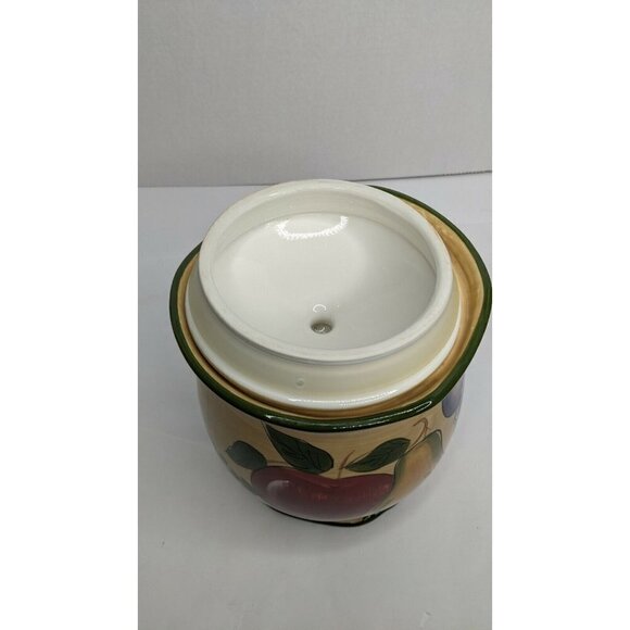 Home Trends Granada Fruit Medium Canister 9" gasket lid apple grapes pear - Picture 10 of 12